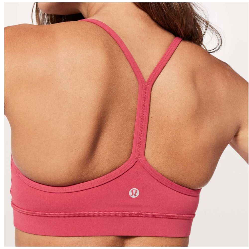 Women Lululemon Flow Y Bra *Nulu A/B Cup Light Support Vintage Rose Size 10